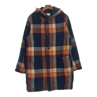 albam アルバム コート（その他） S 紺xオレンジxアイボリー(チェック) 【古着】【中古】(その他)