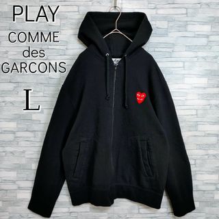 コムデギャルソン(COMME des GARCONS)の【希少モデル】プレイコムデギャルソン☆ダブルハート付パーカー　刺繍ロゴ　入手困難(パーカー)