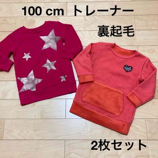 100cm  裏起毛 トレーナー 2枚 セット売りまとめ売り(Tシャツ/カットソー)