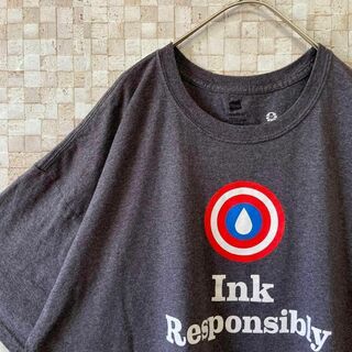 アメリカ古着 プリントTシャツ INK ダークグレー 灰色 2XL(Tシャツ/カットソー(半袖/袖なし))