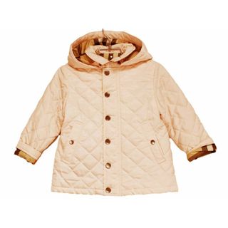 バーバリー(BURBERRY)の【秋冬物 新入荷!】[バーバリー/BURBERRY]92cm キルティングジャケット ピンク フード取外可【中古】子供服 キッズ kids 女の子 秋冬 121132(ジャケット/上着)