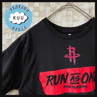 アメリカ古着 NBA ヒューストンロケッツ プリントtシャツ ランアズワン 黒(Tシャツ/カットソー(半袖/袖なし))