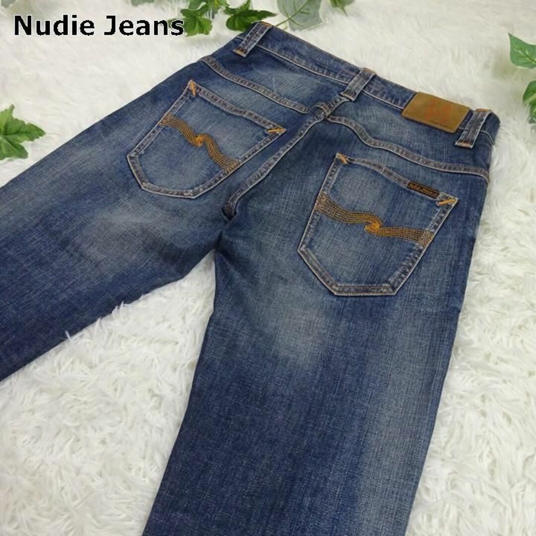 Nudie Jeans(ヌーディジーンズ)のヌーディージーンズ　THIN FINN DUSK INDIGO リペア加工　29 メンズのパンツ(デニム/ジーンズ)の商品写真