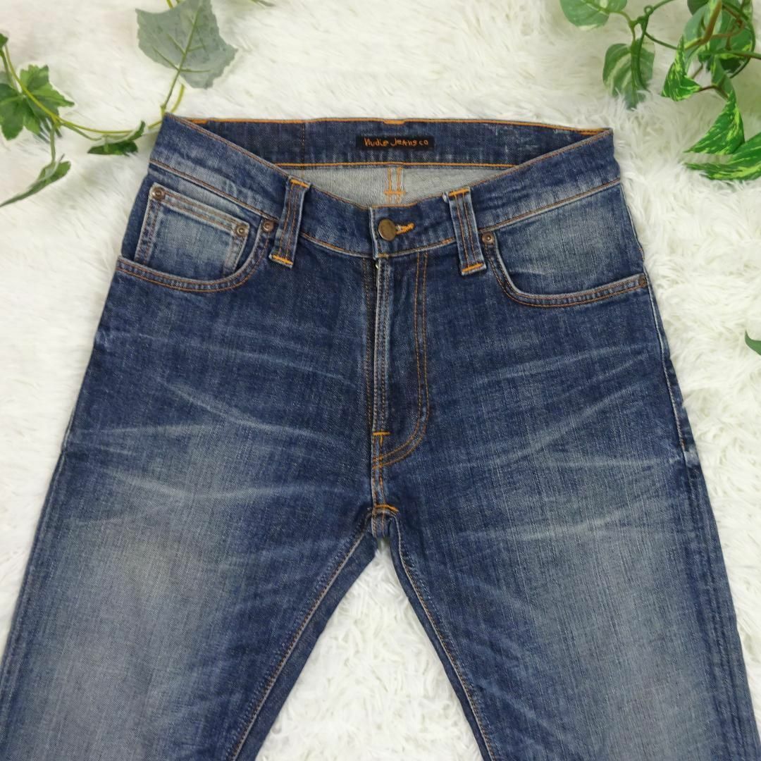 Nudie Jeans(ヌーディジーンズ)のヌーディージーンズ　THIN FINN DUSK INDIGO リペア加工　29 メンズのパンツ(デニム/ジーンズ)の商品写真