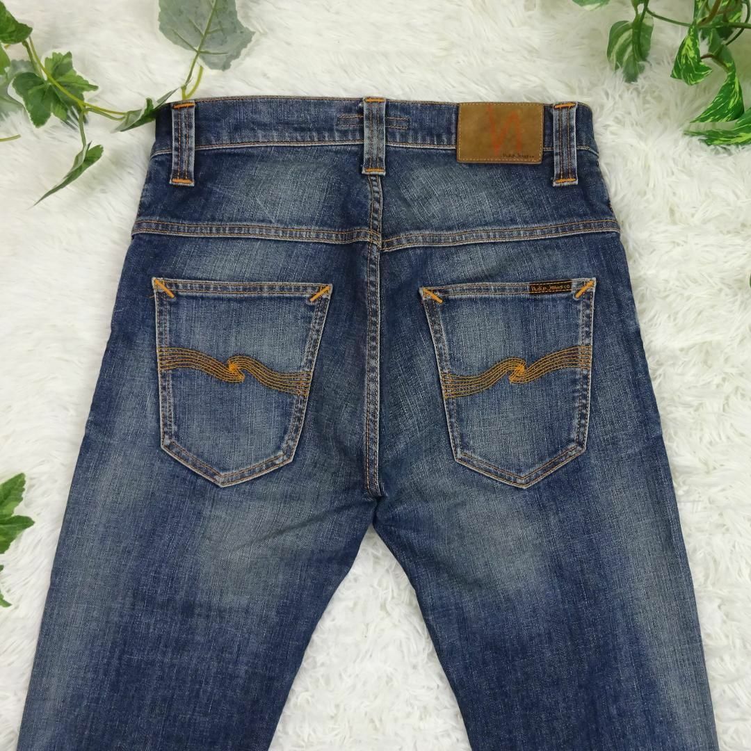 Nudie Jeans(ヌーディジーンズ)のヌーディージーンズ　THIN FINN DUSK INDIGO リペア加工　29 メンズのパンツ(デニム/ジーンズ)の商品写真