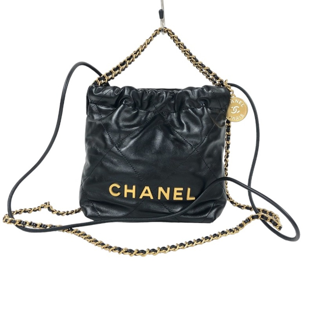 シャネル CHANEL CHANEL22 ハンドバック AS3980 ブラック ゴールド金具 カーフスキン レディース ショルダーバッグ約112cm開閉式