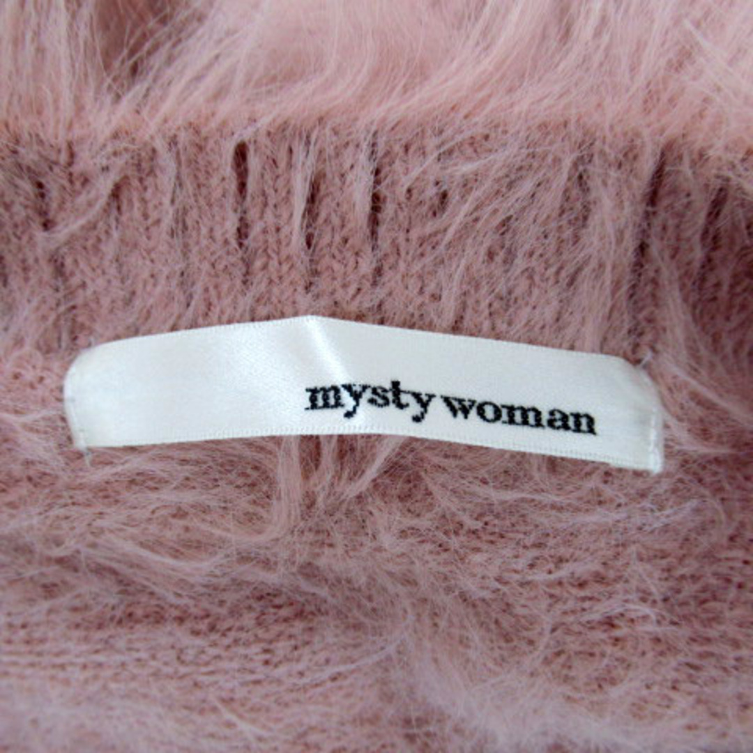 mysty woman(ミスティウーマン)のミスティウーマン シャギーニット セーター 長袖 Vネック F ピンク ■MO レディースのトップス(ニット/セーター)の商品写真