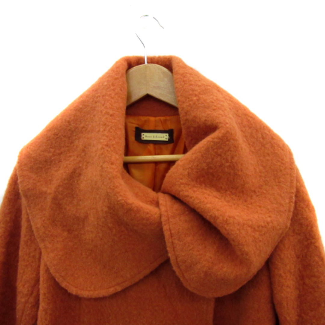 Bou Jeloud(ブージュルード)のブージュルード ラウンドカラーコート ロング丈 無地 ウール 38 オレンジ レディースのジャケット/アウター(その他)の商品写真