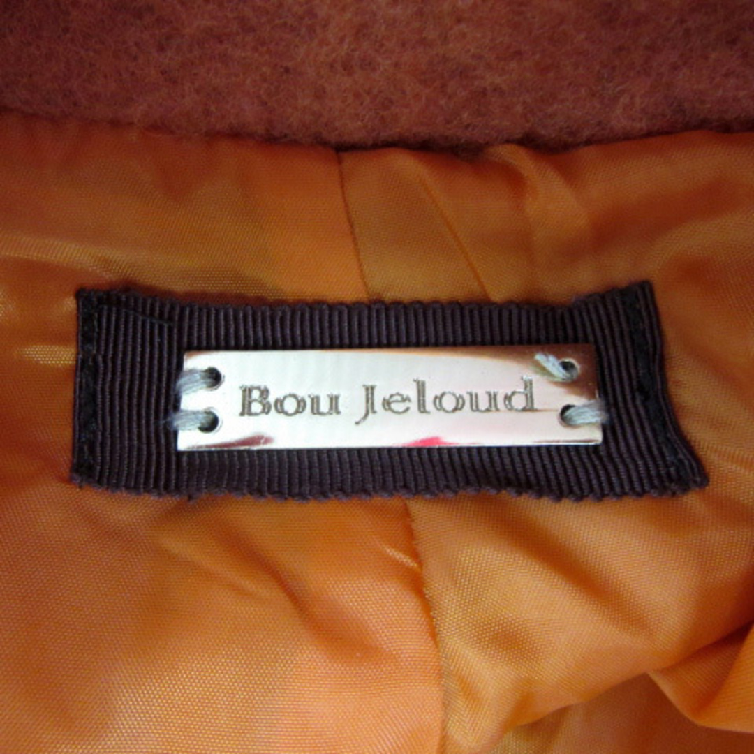 Bou Jeloud(ブージュルード)のブージュルード ラウンドカラーコート ロング丈 無地 ウール 38 オレンジ レディースのジャケット/アウター(その他)の商品写真