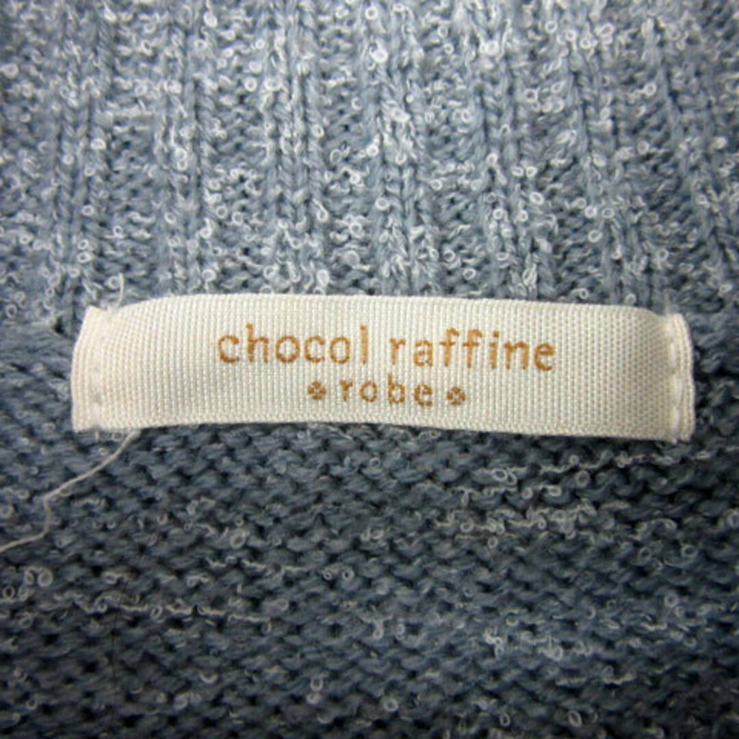 chocol raffine robe(ショコラフィネローブ)のショコラフィネローブ ニット セーター 長袖 透かし編み F サックスブルー レディースのトップス(ニット/セーター)の商品写真