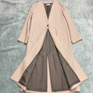 イエナ(IENA)のIENA　イエナ　Vネックロングコート　ベージュ　38サイズ　M(ロングコート)