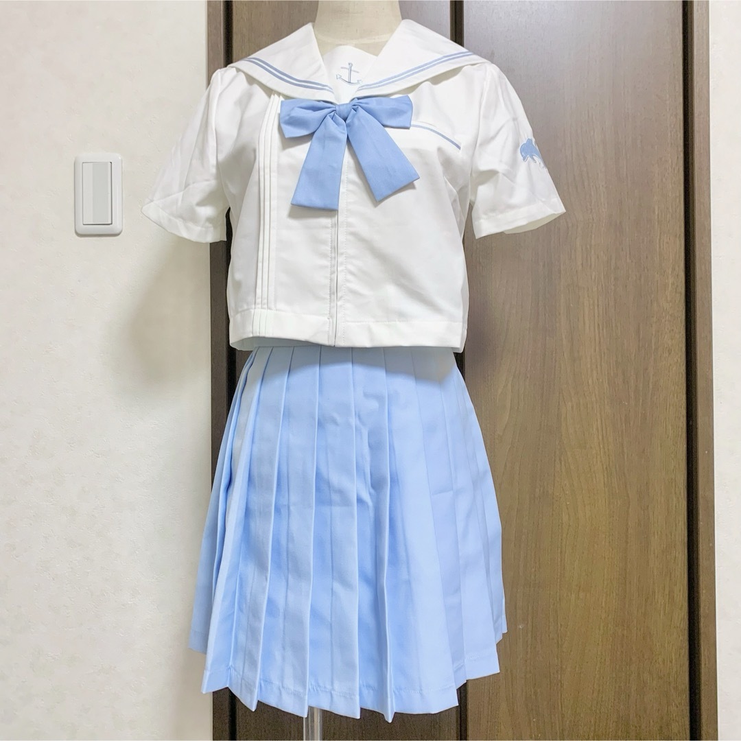 セーラー服上下セット（コスプレ）サックス　Mサイズ レディースのレディース その他(セット/コーデ)の商品写真