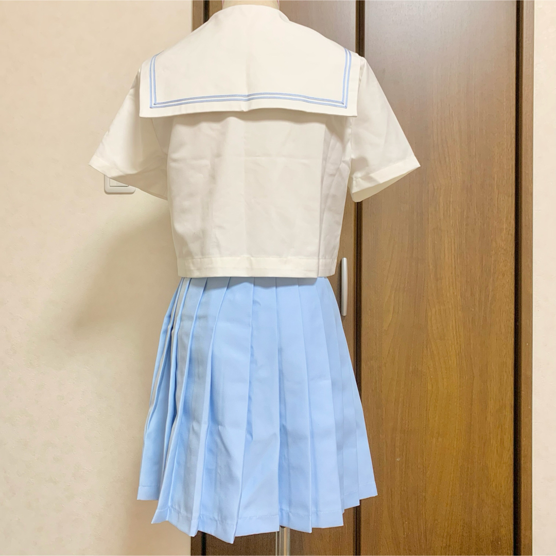 セーラー服上下セット（コスプレ）サックス　Mサイズ レディースのレディース その他(セット/コーデ)の商品写真