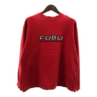 フブ(FUBU)の90年代 FUBU フブ スウェット 大きいサイズ  カレッジ レッド (メンズ XXL) 中古 古着 P1306(スウェット)