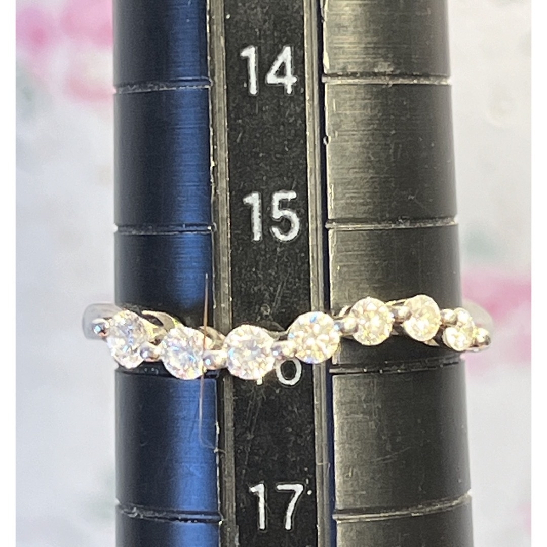 プラチナ950✨上質ダイヤエタニティ0.3ct✨ウェーブリング✨無色透明❣️ レディースのアクセサリー(リング(指輪))の商品写真