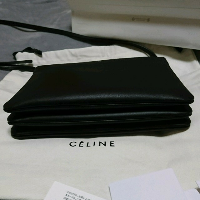 celine - 訳あり 銀座三越購入 CELINE セリーヌ trio トリオ ブラック 