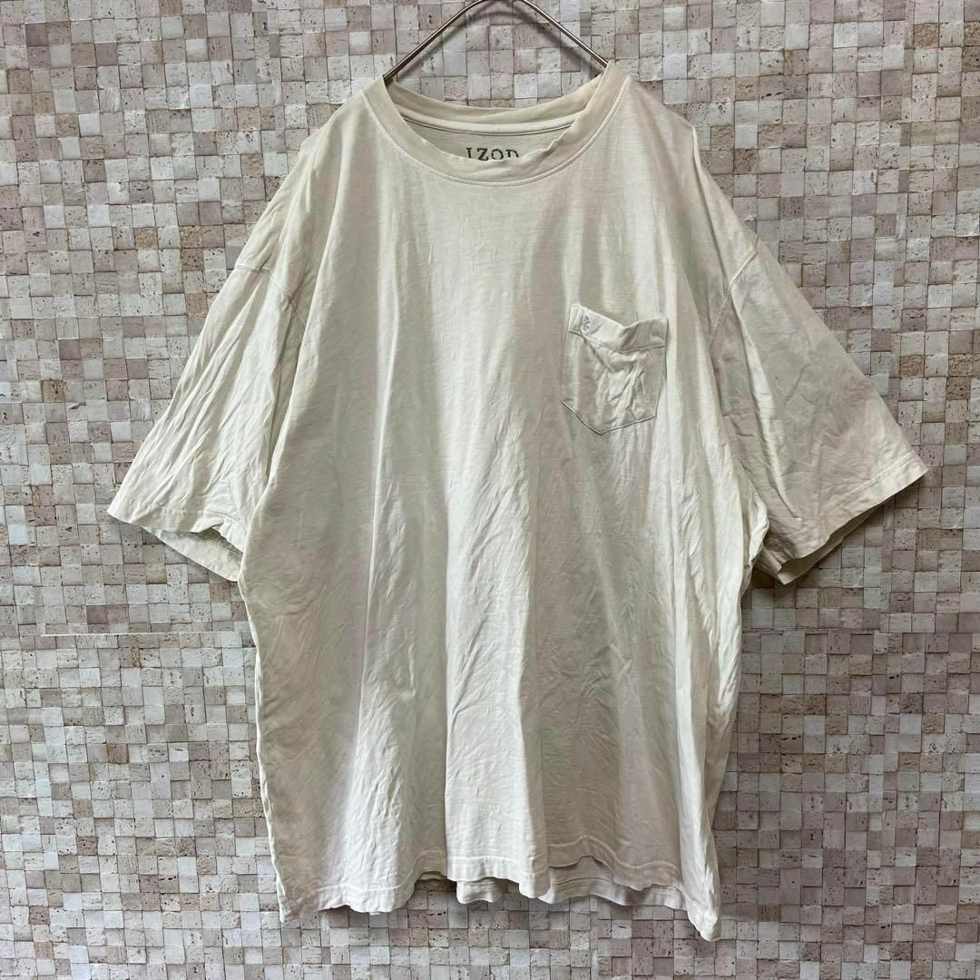 アメリカ古着 IZOD ポケット Tシャツ ベージュ XXL メンズのトップス(Tシャツ/カットソー(半袖/袖なし))の商品写真