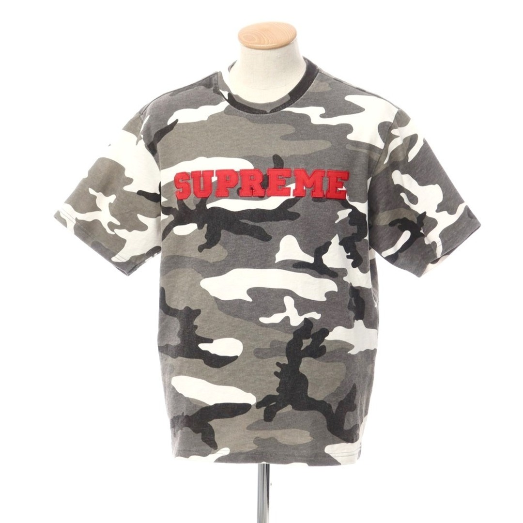 カラーグレーxホワイトシュプリーム Supreme 2023年秋冬 Collegiate S/S Top カモフラージュ柄 半袖Ｔシャツ グレーxホワイト【サイズS】【メンズ】