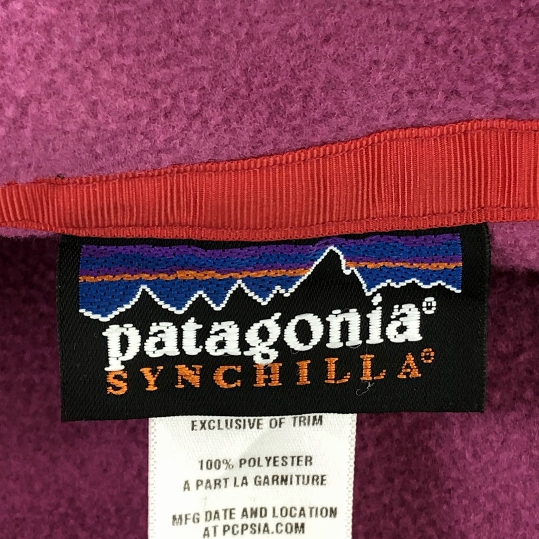 patagonia(パタゴニア)のpatagonia パタゴニア スナップT SYNCHILLA シンチラ フリースジャケット アウトドア キャンプ ピンク (レディース M) 中古 古着 P1346 レディースのジャケット/アウター(その他)の商品写真