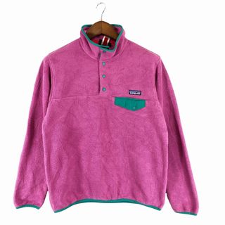 パタゴニア(patagonia)のpatagonia パタゴニア スナップT SYNCHILLA シンチラ フリースジャケット アウトドア キャンプ ピンク (レディース M) 中古 古着 P1346(その他)