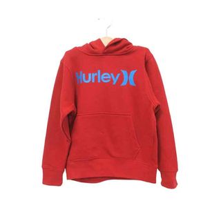 ハーレー(Hurley)の【中古】hurley ハーレー 子供服 キッズ トップス フード付きトレーナー レッド 男の子 女の子 Sサイズ(トレーナー)