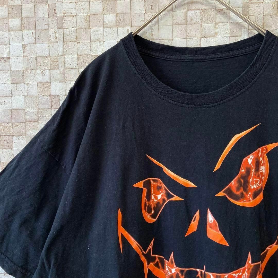 アメリカ古着 プリントTシャツ ジャックオランタン ハロウィン ブラック黒 メンズのトップス(Tシャツ/カットソー(半袖/袖なし))の商品写真