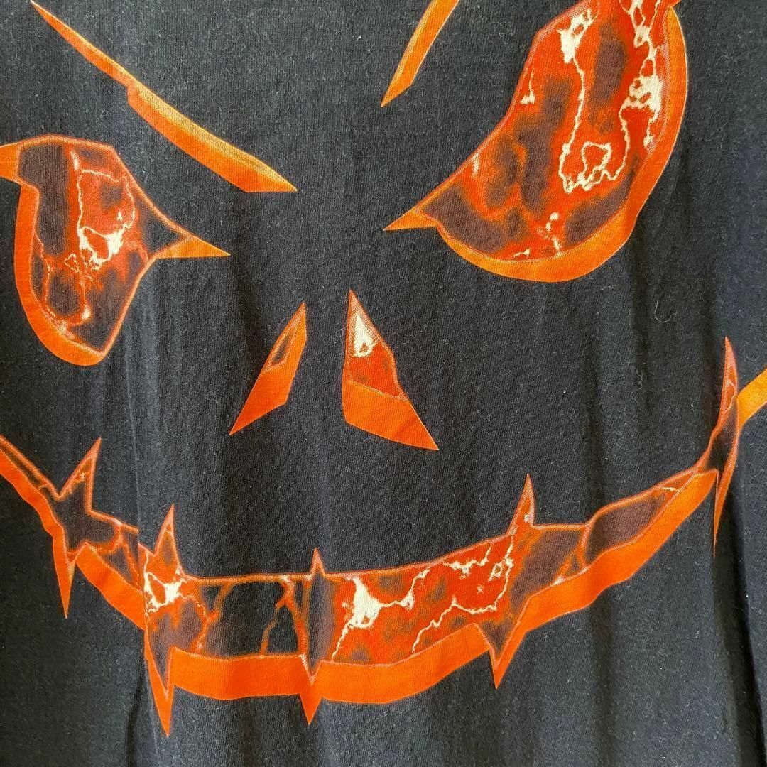 アメリカ古着 プリントTシャツ ジャックオランタン ハロウィン ブラック黒 メンズのトップス(Tシャツ/カットソー(半袖/袖なし))の商品写真