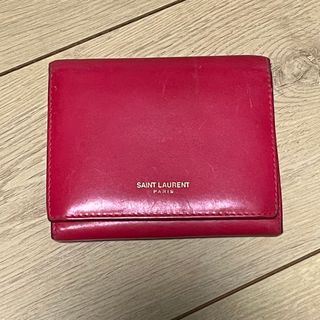 サンローラン(Saint Laurent)のサンローラン　三つ折り財布　ピンク(財布)