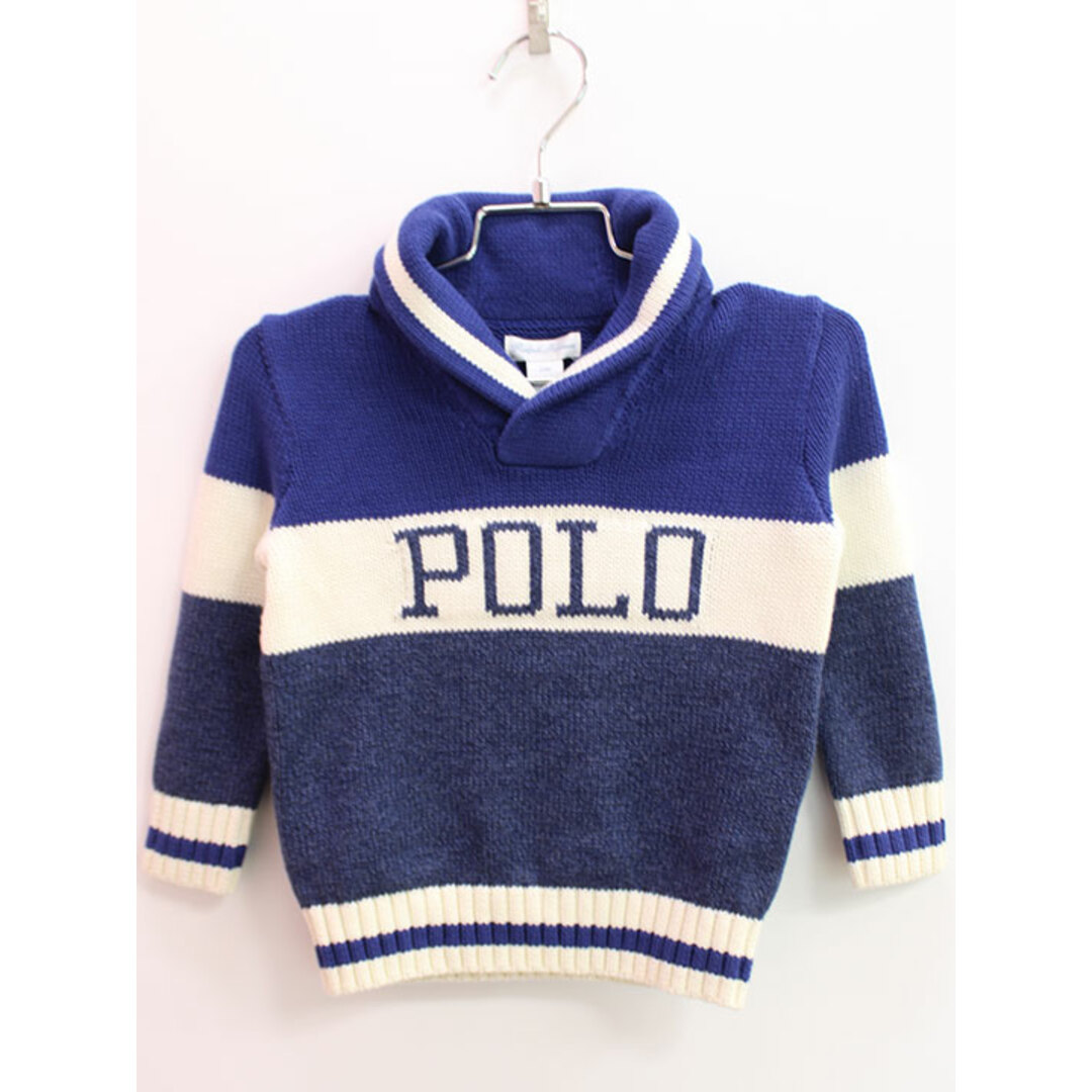 Ralph Lauren(ラルフローレン)の【秋物 新入荷!】♪ラルフローレン/Ralph Lauren♪90cm セーター/ニット 青×白系【中古】子供服 キッズ kids ベビー服 baby 男の子 秋冬 501132 キッズ/ベビー/マタニティのベビー服(~85cm)(ニット/セーター)の商品写真