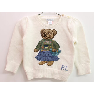 ラルフローレン(Ralph Lauren)の【秋物 新入荷!】♪ラルフローレン/Ralph Lauren♪90cm セーター/ニット 白 ベア【中古】子供服 キッズ kids ベビー服 baby 女の子 秋冬 501132(ニット/セーター)