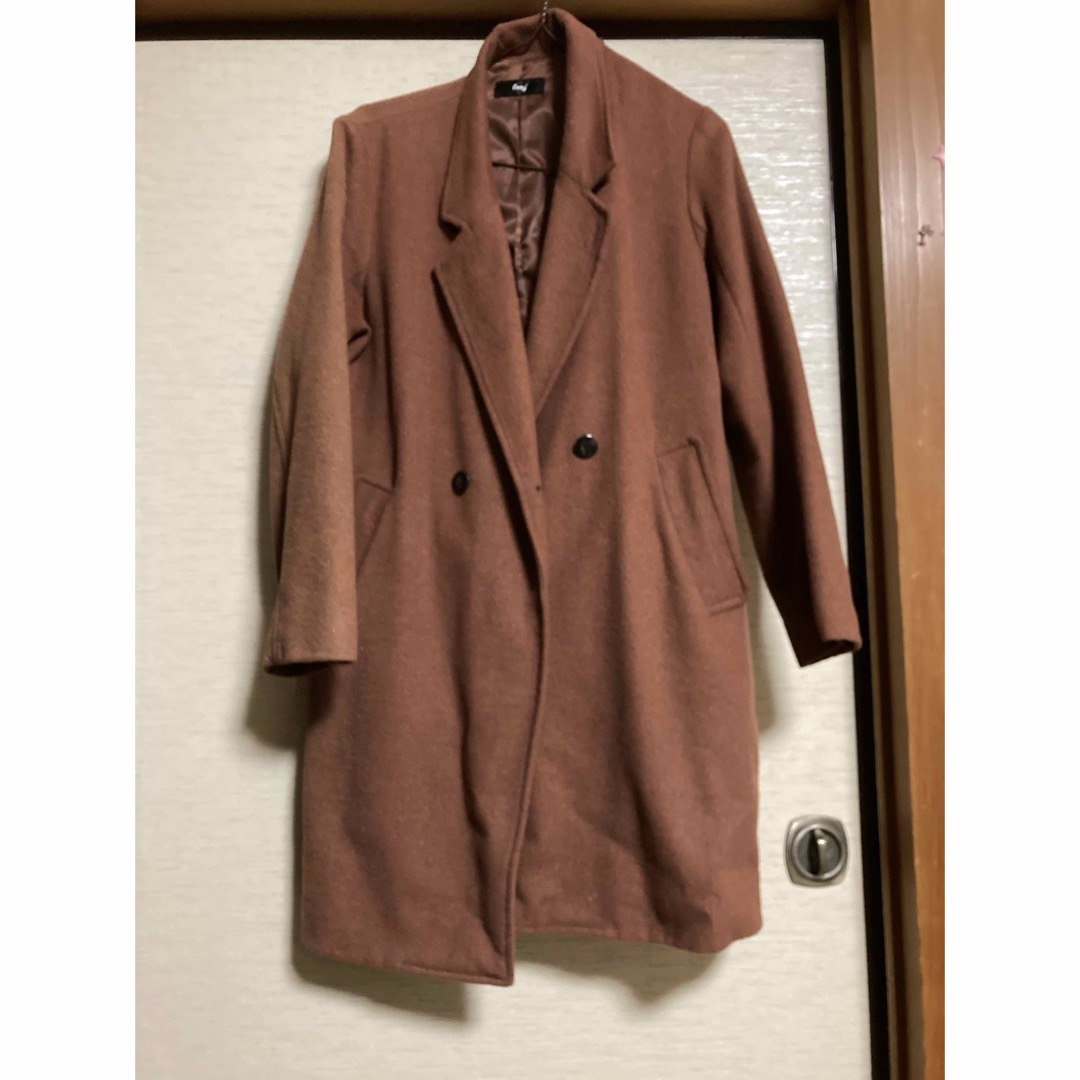 GU(ジーユー)のチェスターコート　ウール　ブラウン レディースのジャケット/アウター(チェスターコート)の商品写真