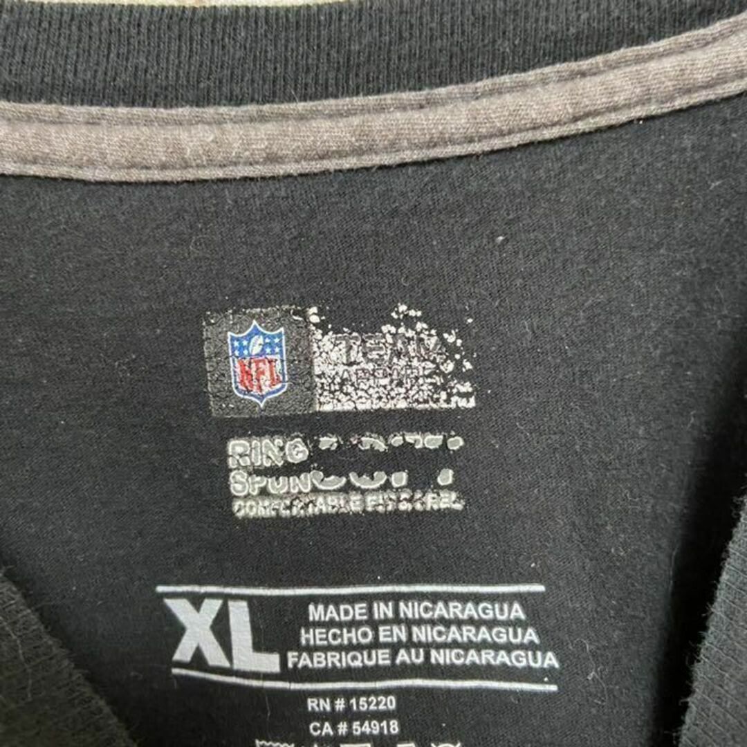 アメリカ古着 NFL プリントTシャツ ブラック 黒 XL メンズのトップス(Tシャツ/カットソー(半袖/袖なし))の商品写真