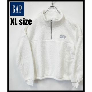 ギャップ(GAP)の【新品未使用品】GAP ハーフジップ ボア スウェット トレーナー XLサイズ(ダウンジャケット)