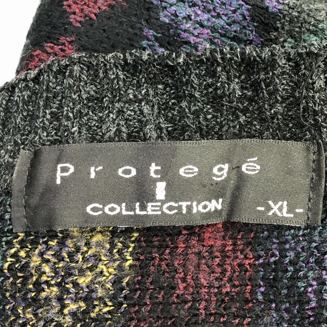 90年代 USA製 Protege Collection 総柄 クルーネック セーター カジュアル マルチカラー (メンズ XL) 中古 古着 P1455 メンズのトップス(ニット/セーター)の商品写真