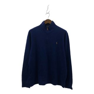 ポロラルフローレン(POLO RALPH LAUREN)のPolo by Ralph Lauren ポロ ラルフローレン ワンポイントロゴ ハーフジップ セーター ブルー (メンズ L) 中古 古着 P1494(ニット/セーター)