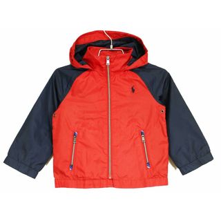 ラルフローレン(Ralph Lauren)の[ラルフローレン/Ralph Lauren]90cm ナイロンブルゾン 赤×紺 フード収納可【中古】子供服 キッズ kids ベビー服 baby 男の子 春秋 629032(ジャケット/コート)