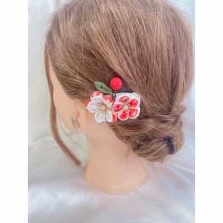 髪飾り　つまみ細工　蝶々　七五三(ヘアアクセサリー)