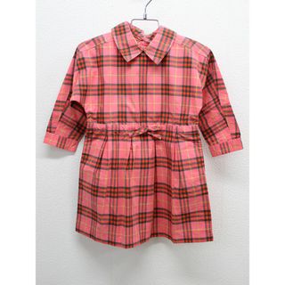 バーバリー(BURBERRY)の【新規値下げ!】新品 未使用品〔バーバリー/BURBERRY〕86cm 長袖ワンピース  ピンク系 子供服 キッズ kids  ベビー服 baby 女の子 春秋 409032 onepi(ワンピース)