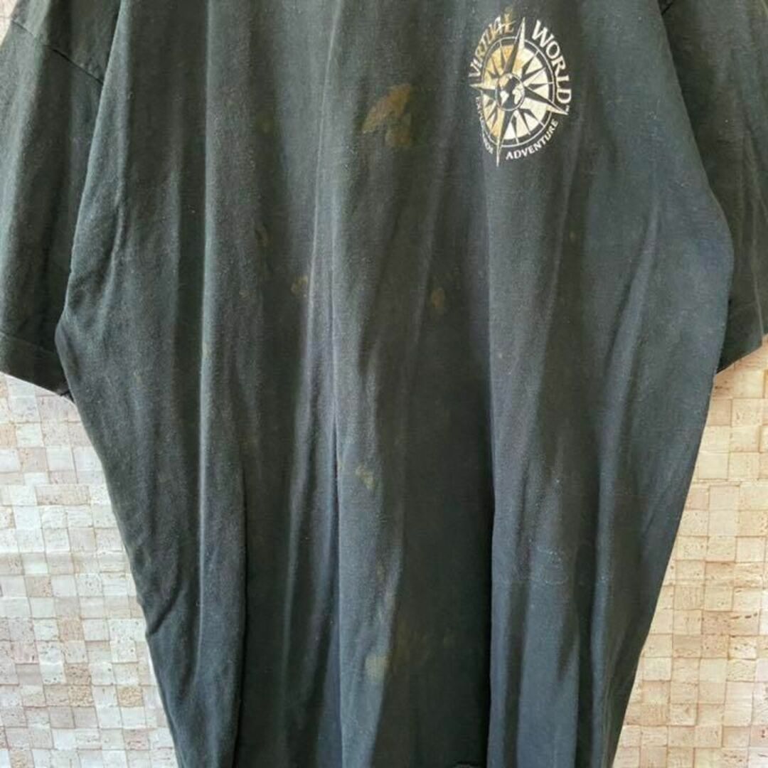 USA製古着 90s プリントTシャツ バックプリント シングルステッチ黒2XL メンズのトップス(Tシャツ/カットソー(半袖/袖なし))の商品写真