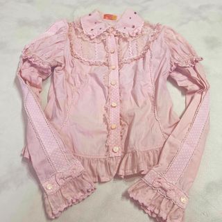 アンジェリックプリティー(Angelic Pretty)のアンジェリックプリティ　宝石ブラウス　ピンク　E1 チュール(シャツ/ブラウス(長袖/七分))