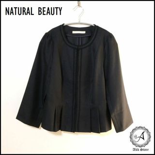 ナチュラルビューティー(NATURAL BEAUTY)のNATURAL BEAUTY レディース ノーカラージャケット プリーツ L(ノーカラージャケット)