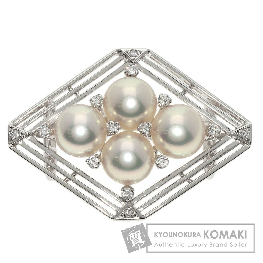 MIKIMOTO アコヤパール 真珠 ダイヤモンド 帯留め K14WG レディースK14WGサイズ