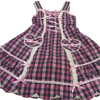 アンジェリックプリティー(Angelic Pretty)のアンジェリックプリティ　ハートポッケ　タータンチェック　スカラップ　JSK E1(ひざ丈ワンピース)