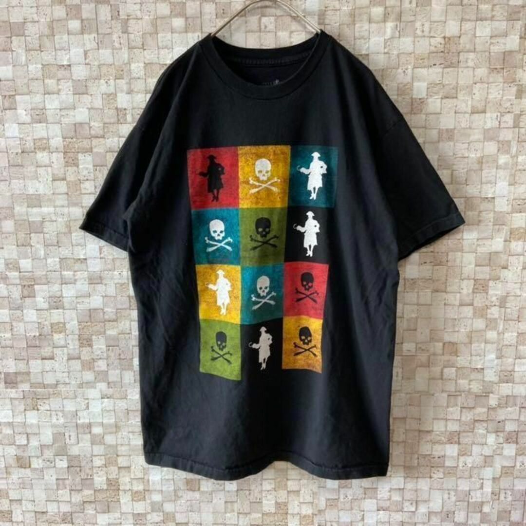 アメリカ古着 ピーターパン フック船長 プリントTシャツ ブラック黒M メンズのトップス(Tシャツ/カットソー(半袖/袖なし))の商品写真