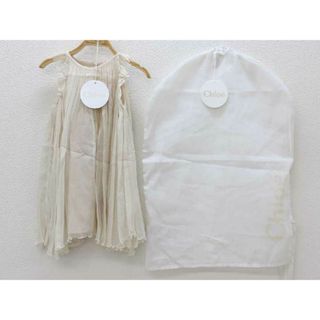 クロエ(Chloe)の【値下げ!】新品 未使用品▽クロエ/Chloe▽85cm ノースリーブドレスワンピース 薄ベージュ シルク100％ ハンガー、カバー付き 結婚式 発表会 謝恩会 子供服 キッズ kids ベビー服 baby 女の子 714032(セレモニードレス/スーツ)