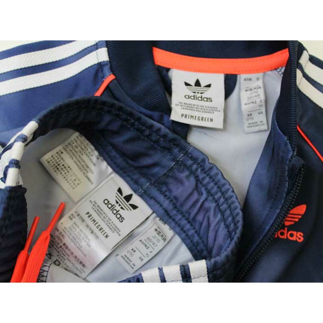 adidas(アディダス)の【秋冬物 新入荷!】▽アディダス/adidas▽70cm トラックスーツ/ジャージ上下セット 紺系 '21年製【中古】子供服 キッズ kids ベビー服 baby 男の子 秋冬 601132 キッズ/ベビー/マタニティのベビー服(~85cm)(その他)の商品写真