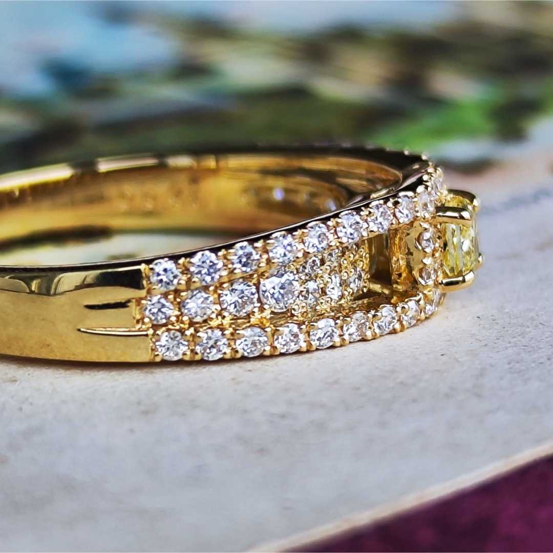 天然ダイヤモンド FANCY INTENSE YELLOW ソーティング付き レディースのアクセサリー(リング(指輪))の商品写真