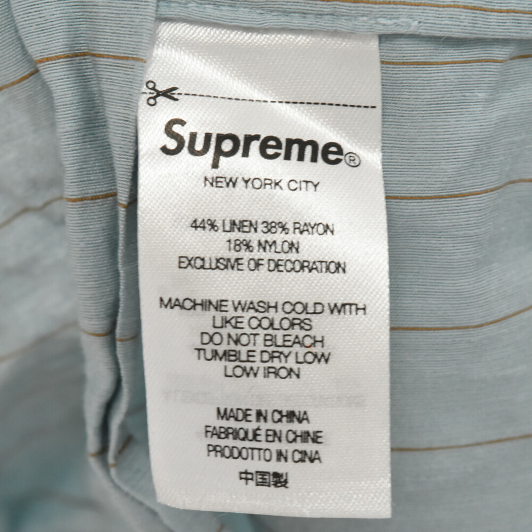 Supreme(シュプリーム)のSUPREME シュプリーム 23SS Pinstripe Linen Shirt ピンストライプ リネン 長袖シャツ ブルー メンズのトップス(シャツ)の商品写真