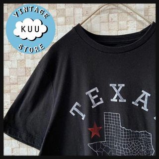 アメリカ古着 プリントTシャツ 都市プリント テキサス やや薄手 ブラック黒S(Tシャツ/カットソー(半袖/袖なし))