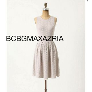 ビーシービージーマックスアズリア(BCBGMAXAZRIA)の美品　BCBGMAXAZRIA  ケーブルニットワンピース　ＸＳ(ひざ丈ワンピース)